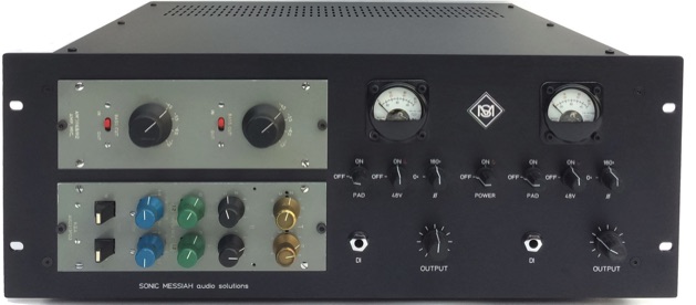 BBC AM9 dual preamp and AM22 dual EQ modules, FET DI, Output control, polarity-pad and 48v switches 